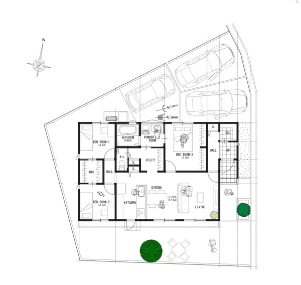 三人家族の間取りに必要な一軒家の広さは60〜100㎡|考慮すべきことや実例を紹介|鬼丸ハウス